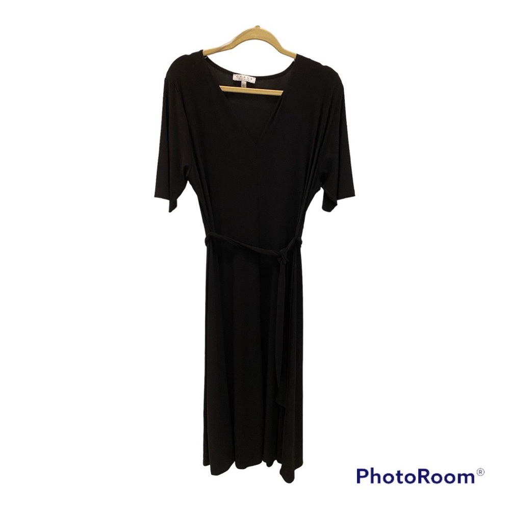 CHAUS New York, nice black dress, midi length, size XL. Excellent condition.